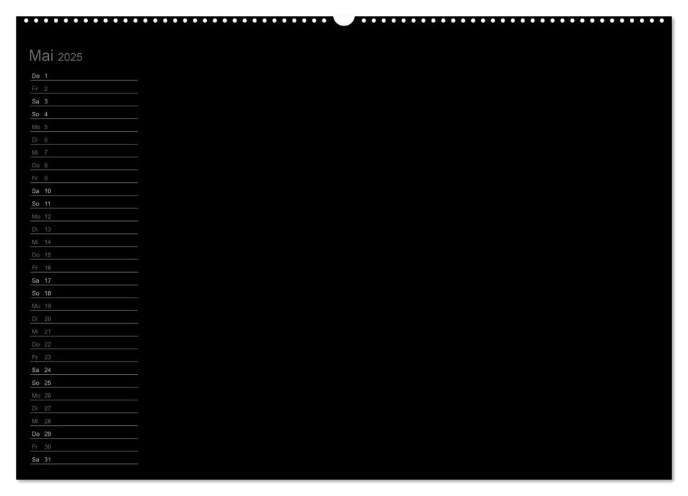 Bastel-Geburtstagskalender schwarz / Geburtstagskalender (CALVENDO Wandkalender 2025)