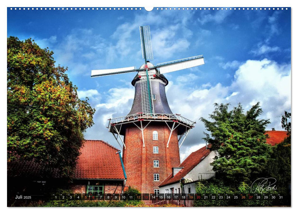 Friesland - Die Friesische Mühlenstraße (CALVENDO Premium Wandkalender 2025)