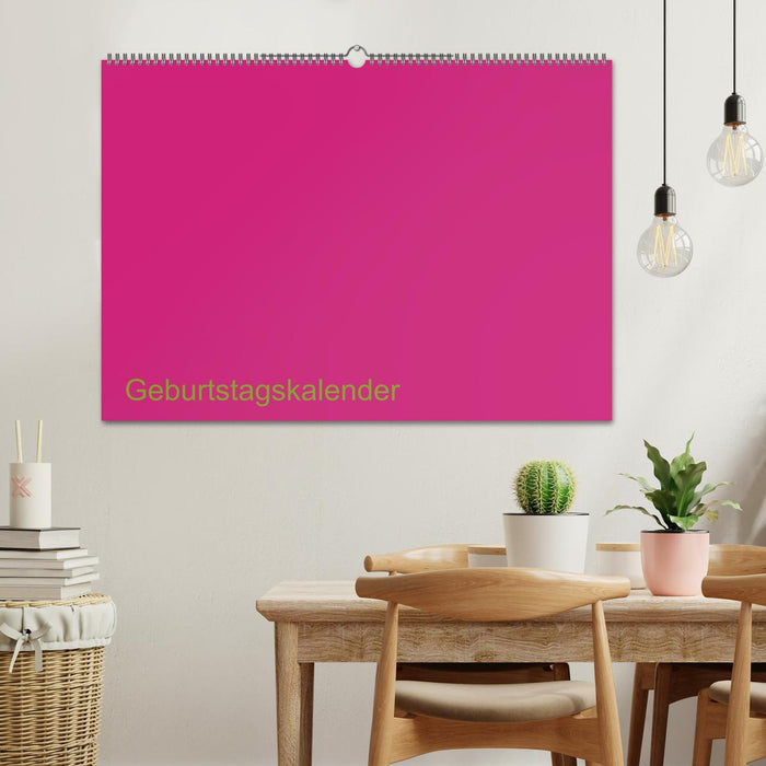 Bastel-Geburtstagskalender pink / Geburtstagskalender (CALVENDO Wandkalender 2025)