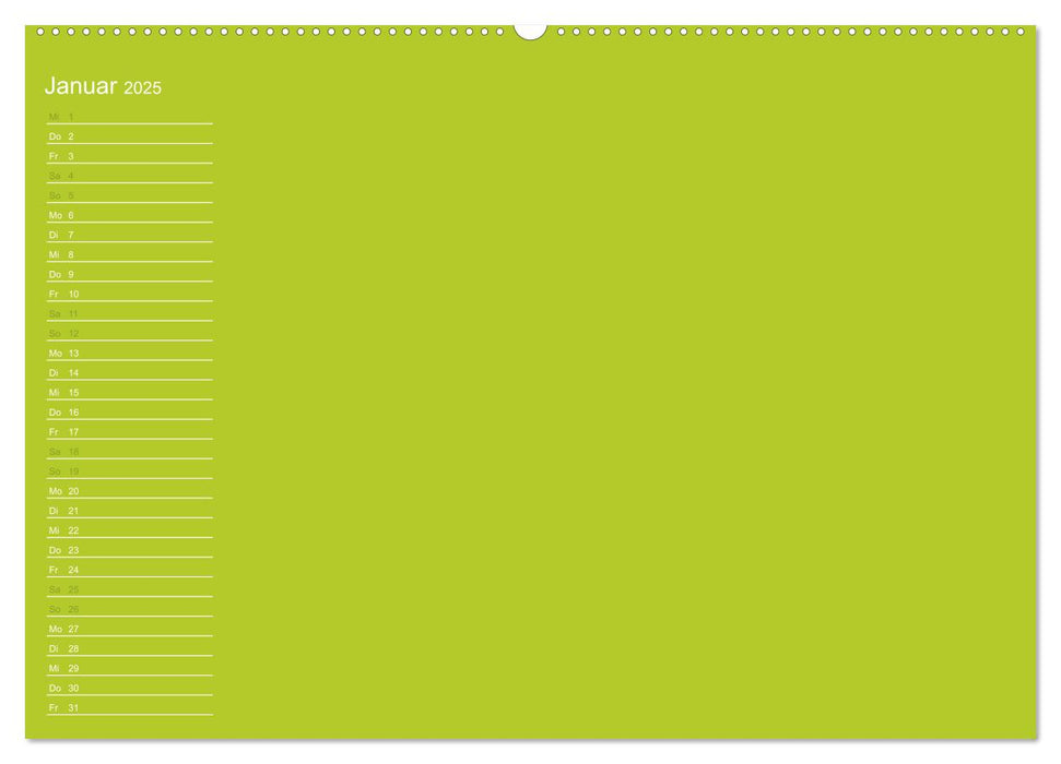 Bastel-Geburtstagskalender grün / Geburtstagskalender (CALVENDO Wandkalender 2025)