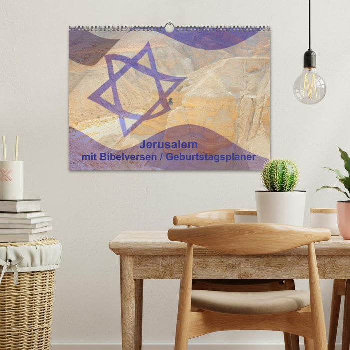 Jerusalem mit Bibelversen / Geburtstagsplaner (CALVENDO Wandkalender 2025)