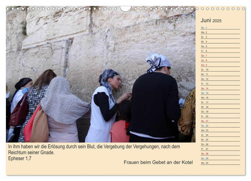 Jerusalem mit Bibelversen / Geburtstagsplaner (CALVENDO Wandkalender 2025)