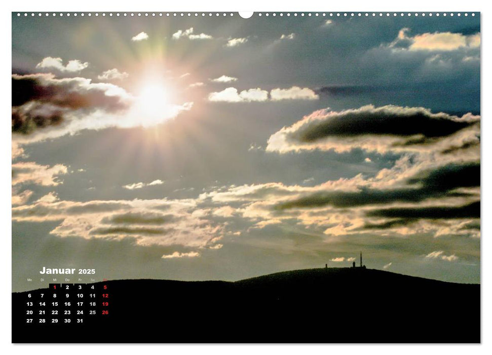 Der Brocken im Abendrot (CALVENDO Premium Wandkalender 2025)