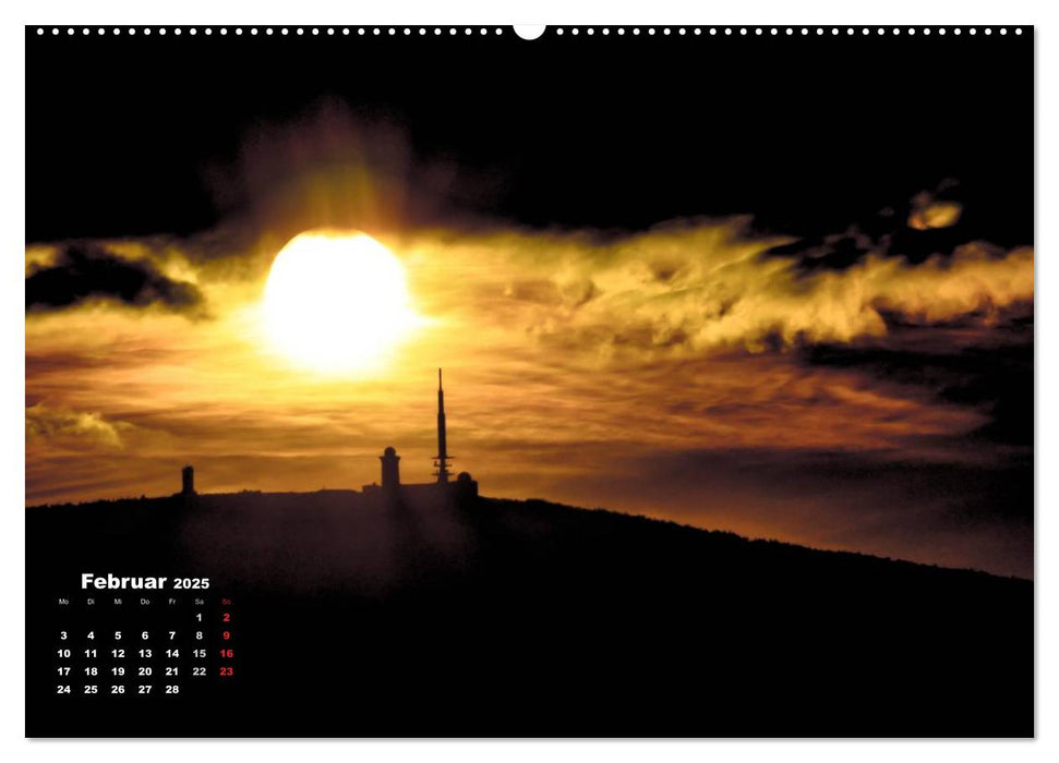 Der Brocken im Abendrot (CALVENDO Premium Wandkalender 2025)