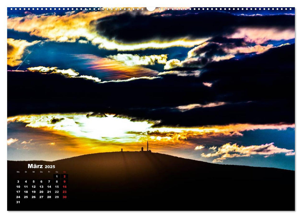 Der Brocken im Abendrot (CALVENDO Premium Wandkalender 2025)