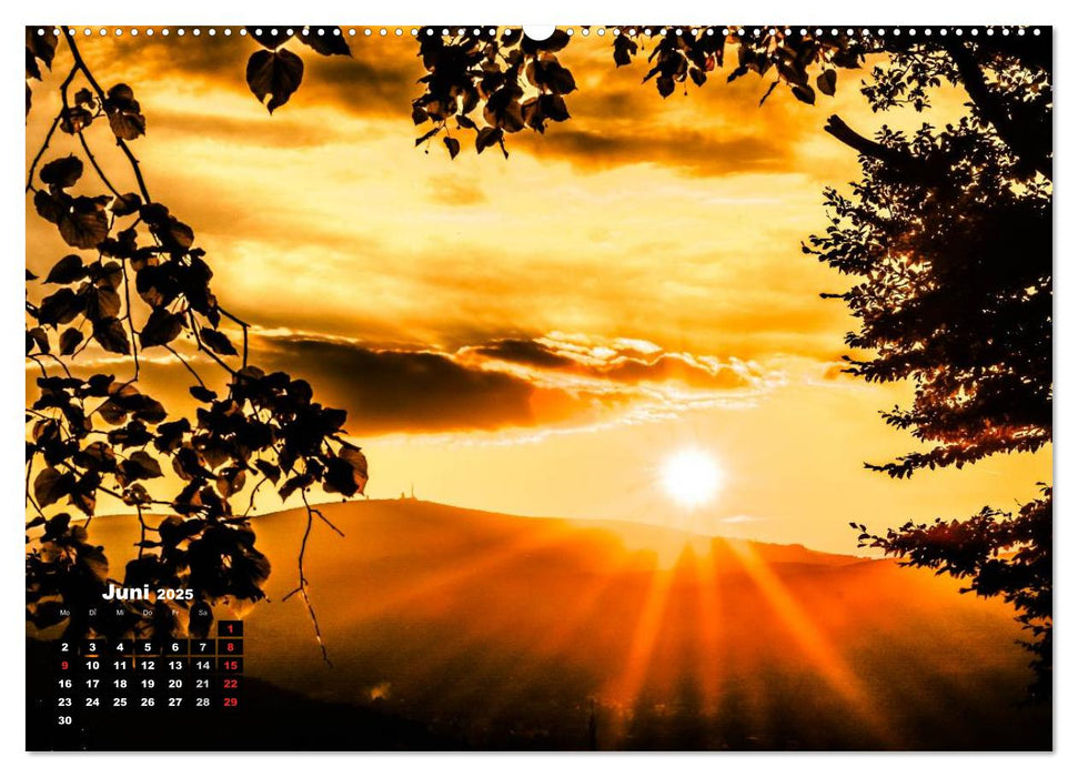 Der Brocken im Abendrot (CALVENDO Premium Wandkalender 2025)