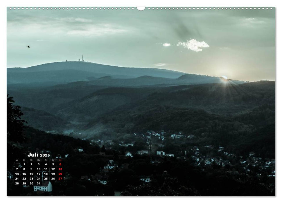 Der Brocken im Abendrot (CALVENDO Premium Wandkalender 2025)