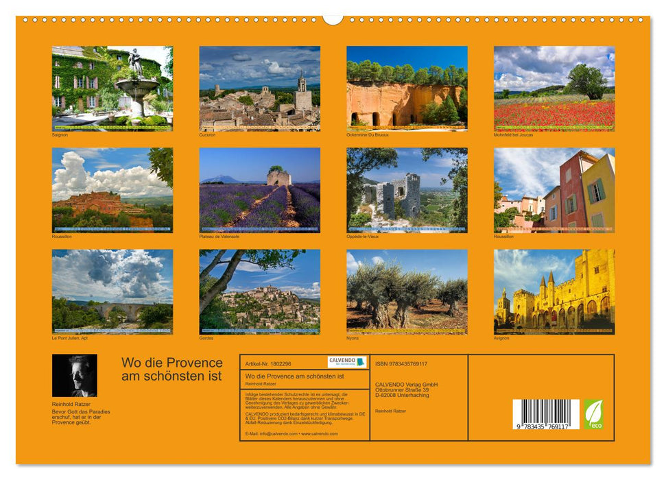 Wo die Provence am schönsten ist (CALVENDO Premium Wandkalender 2025)