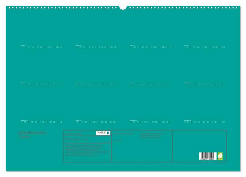 Bastelkalender - Türkis (CALVENDO Wandkalender 2025)