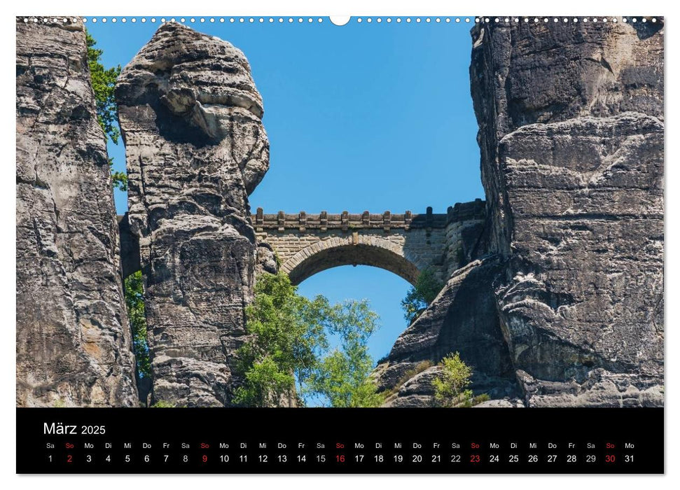 Sächsische Schweiz / CH-Version (CALVENDO Premium Wandkalender 2025)