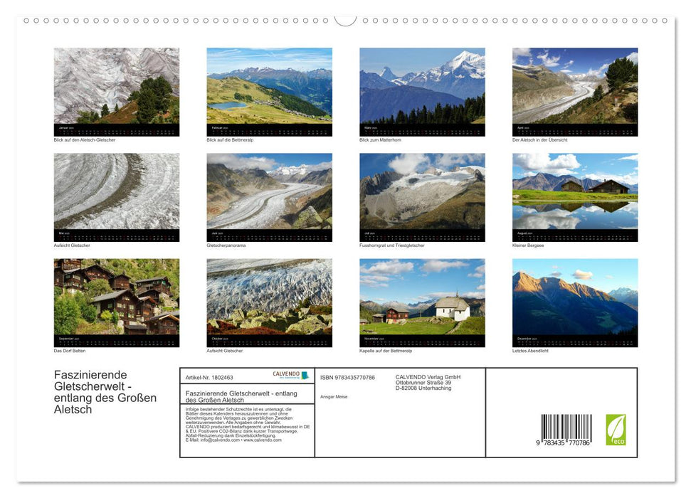 Faszinierende Gletscherwelt - entlang des Großen Aletsch (CALVENDO Premium Wandkalender 2025)