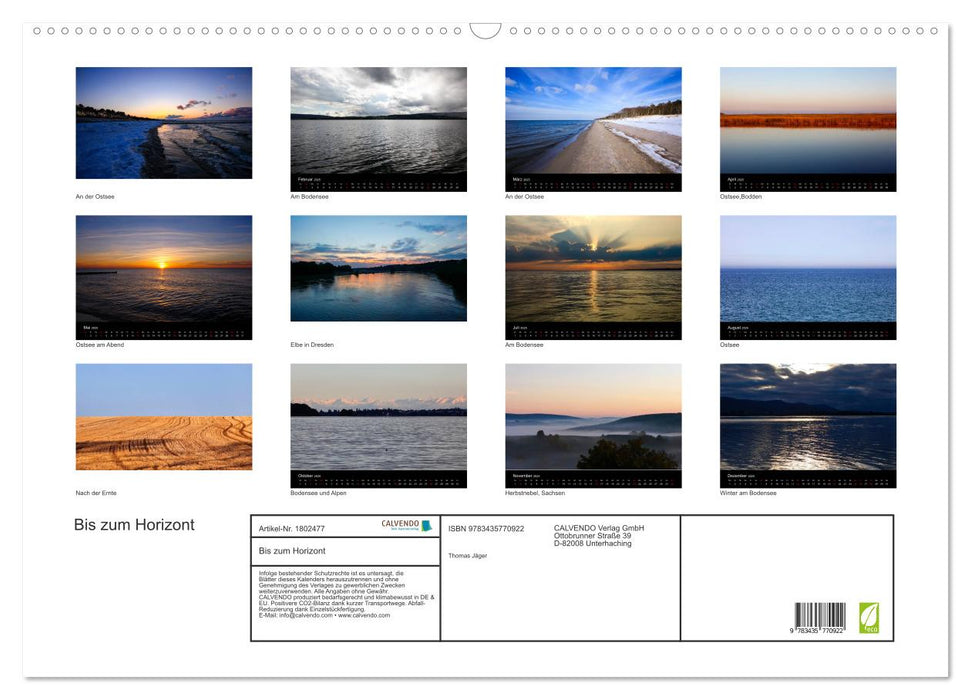Bis zum Horizont (CALVENDO Wandkalender 2025)
