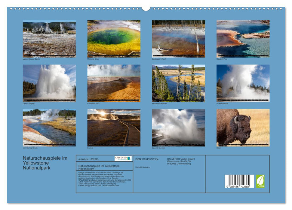 Naturschauspiele im Yellowstone Nationalpark (CALVENDO Premium Wandkalender 2025)