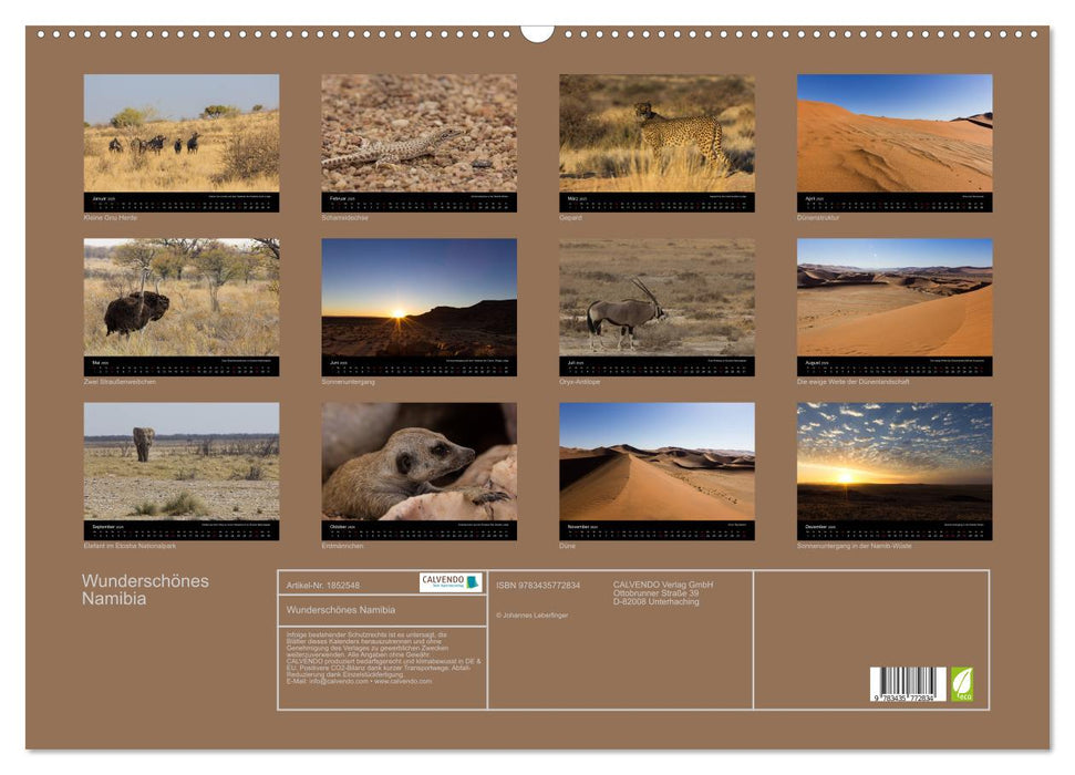 Wunderschönes Namibia (CALVENDO Wandkalender 2025)