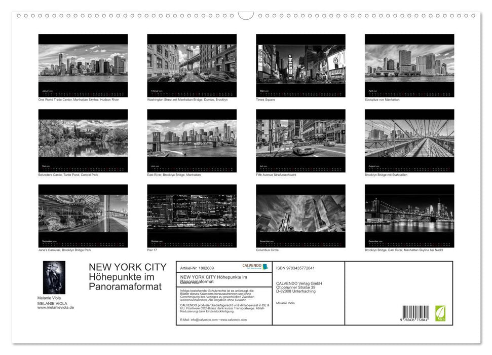 NEW YORK CITY Höhepunkte im Panoramaformat (CALVENDO Wandkalender 2025)