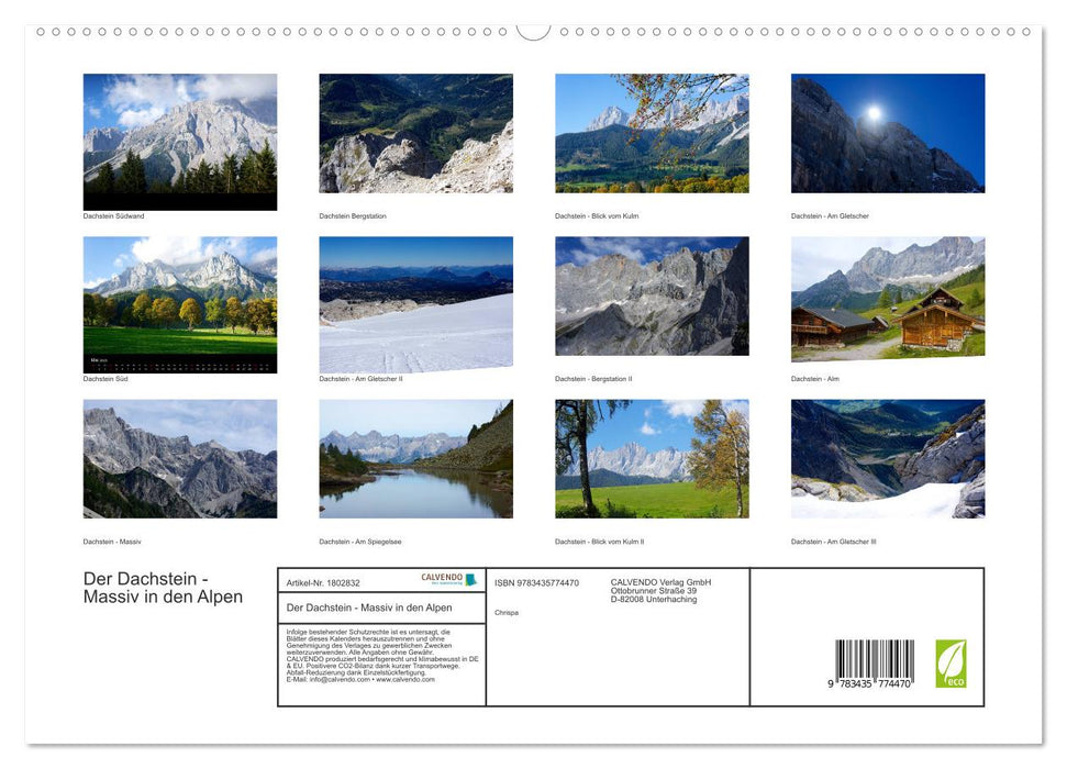 Der Dachstein - Massiv in den Alpen (CALVENDO Premium Wandkalender 2025)