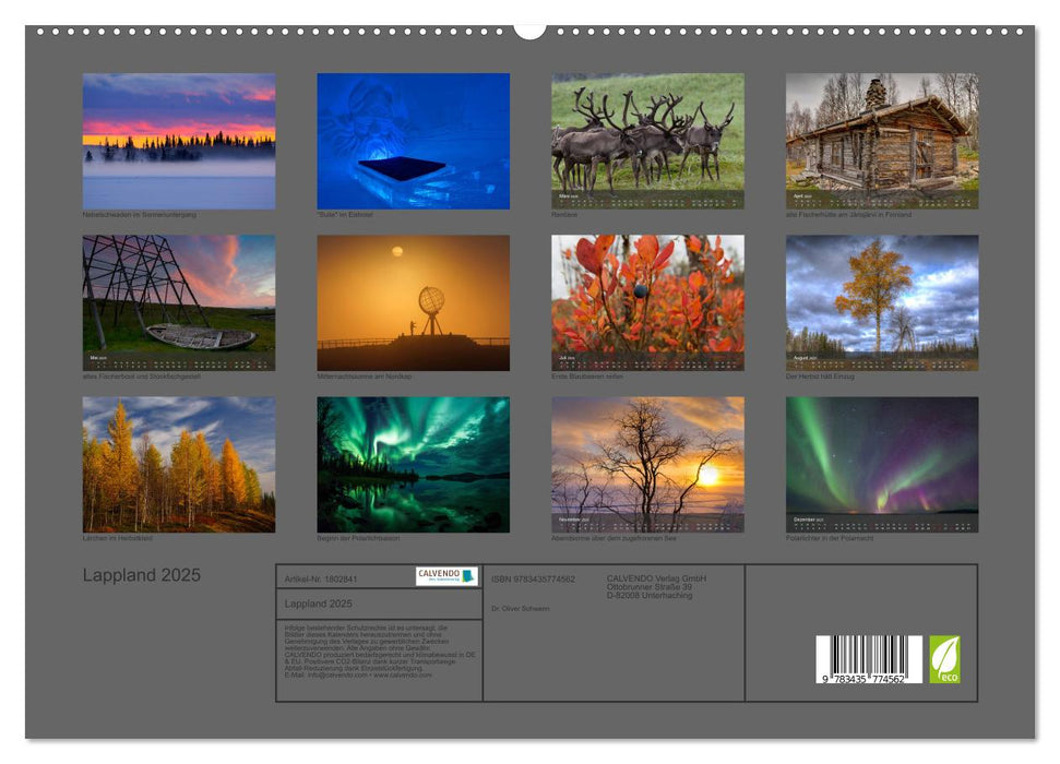 Lappland 2025 (CALVENDO Premium Wandkalender 2025)