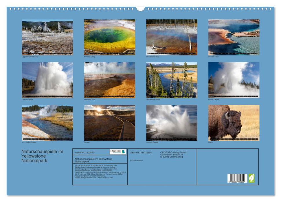 Naturschauspiele im Yellowstone Nationalpark (CALVENDO Wandkalender 2025)