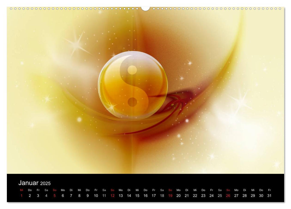 Buddha und Yin Yang (CALVENDO Premium Wandkalender 2025)