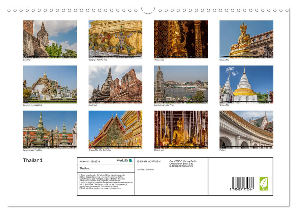 Thailand (CALVENDO Wandkalender 2025)