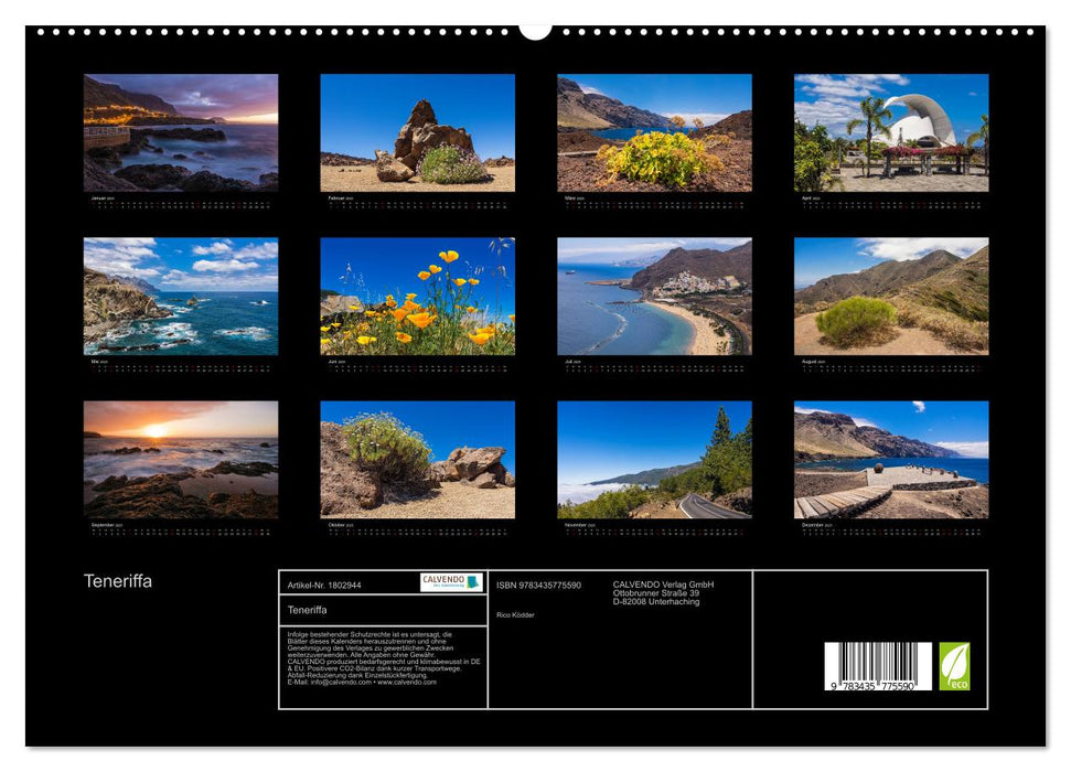 Teneriffa (CALVENDO Premium Wandkalender 2025)