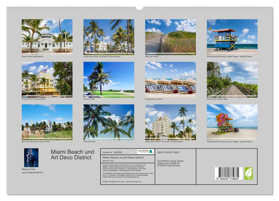 Miami Beach und Art Deco District (CALVENDO Premium Wandkalender 2025)