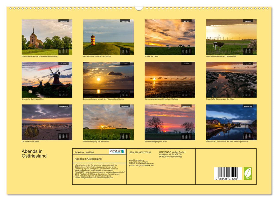 Abends in Ostfriesland (CALVENDO Premium Wandkalender 2025)