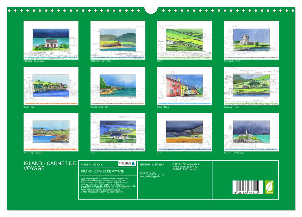 IRLAND - CARNET DE VOYAGE (CALVENDO Wandkalender 2025)