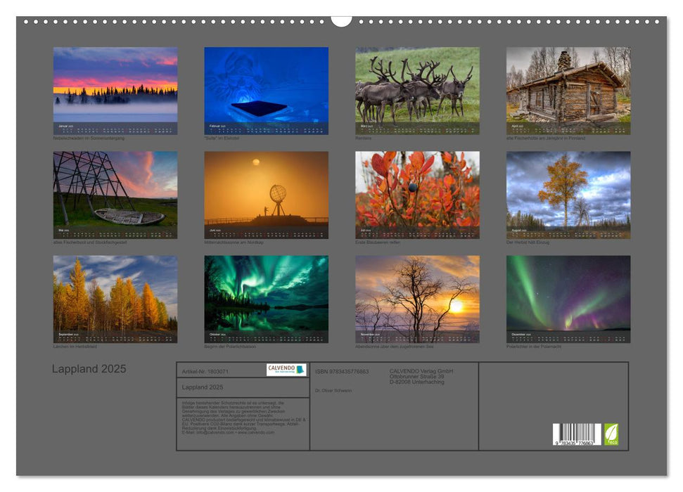 Lappland 2025 (CALVENDO Wandkalender 2025)