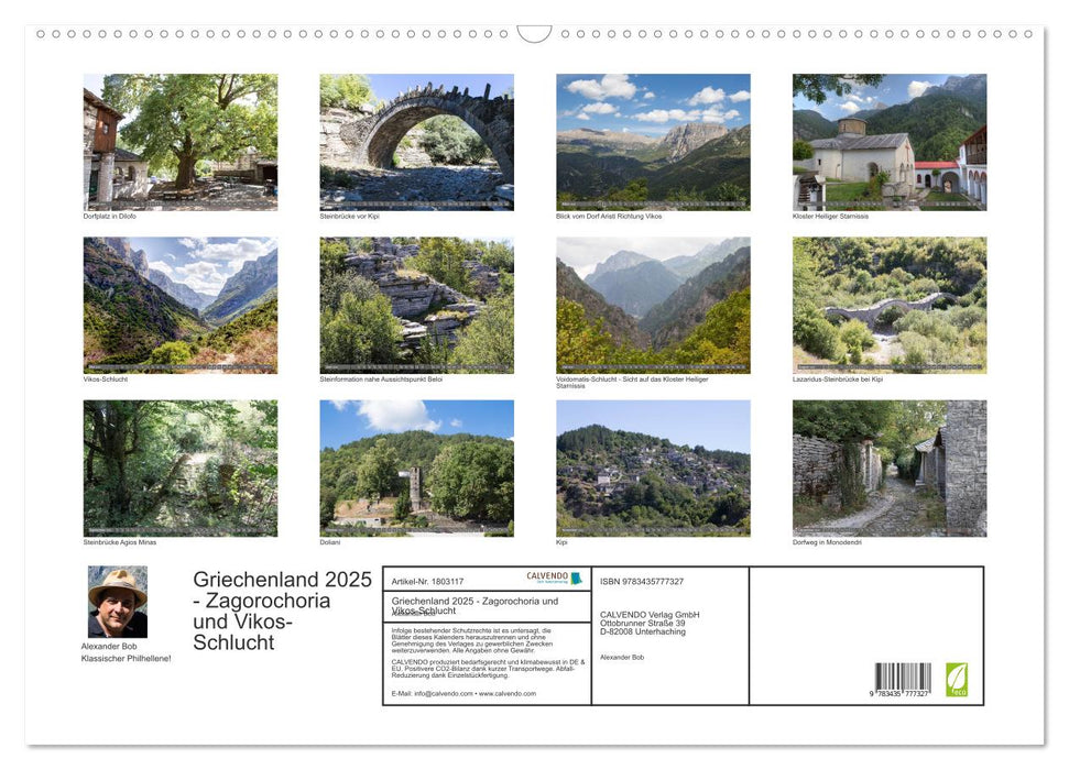 Griechenland 2025 - Zagorochoria und Vikos-Schlucht (CALVENDO Wandkalender 2025)