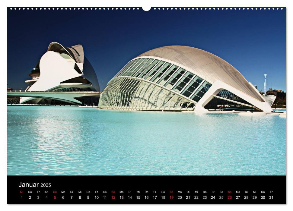 Architektur [Madrid, Paris, Beijing, München, Prag, Lissabon, Hamburg, Frankfurt, Teneriffa, Valencia, Basel, Ronchamp] (CALVENDO Premium Wandkalender 2025)