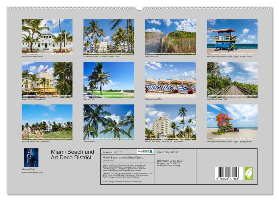 Miami Beach und Art Deco District (CALVENDO Wandkalender 2025)