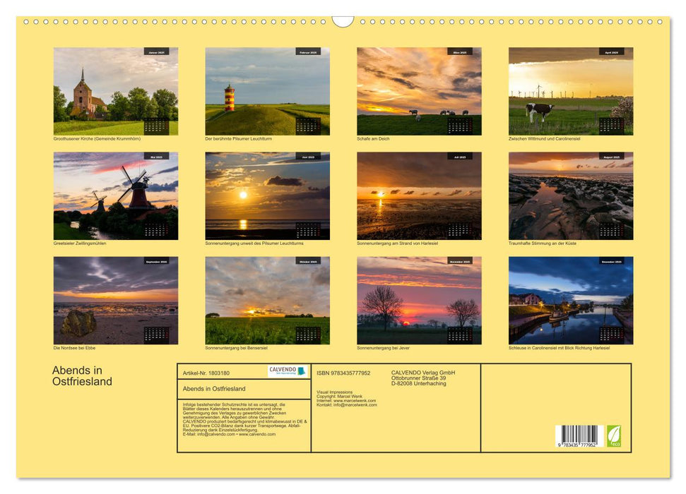 Abends in Ostfriesland (CALVENDO Wandkalender 2025)