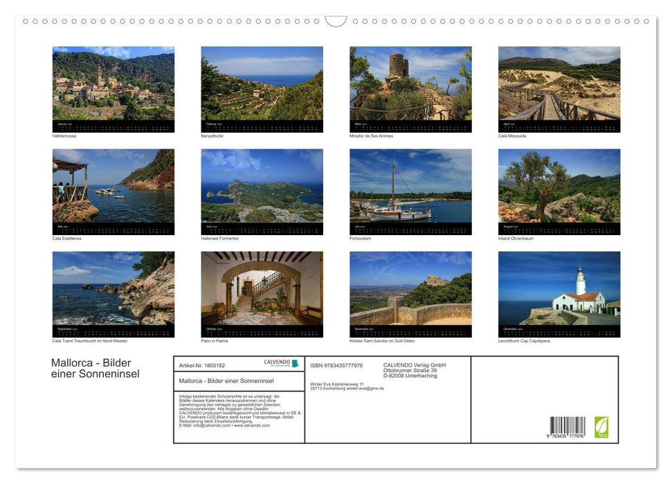 Mallorca - Bilder einer Sonneninsel (CALVENDO Wandkalender 2025)