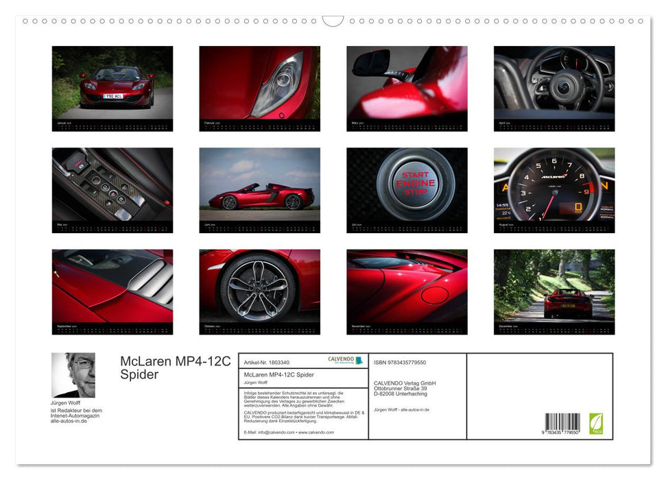 McLaren MP4-12C Spider (CALVENDO Wandkalender 2025)