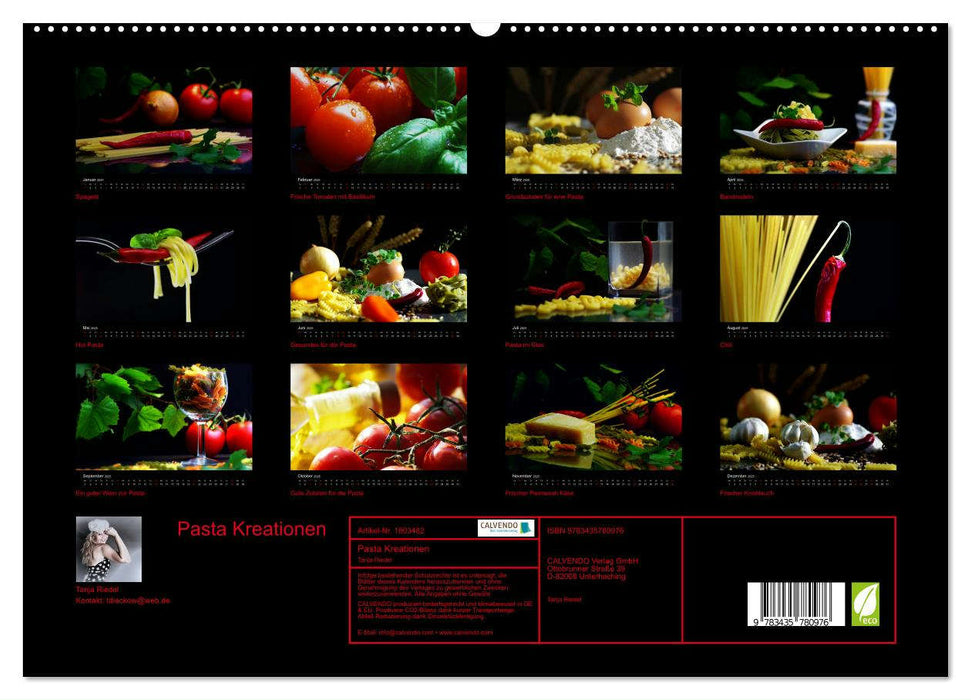 Pasta Kreationen (CALVENDO Premium Wandkalender 2025)