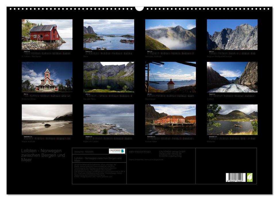 Lofoten - Norwegen zwischen Bergen und Meer (CALVENDO Wandkalender 2025)