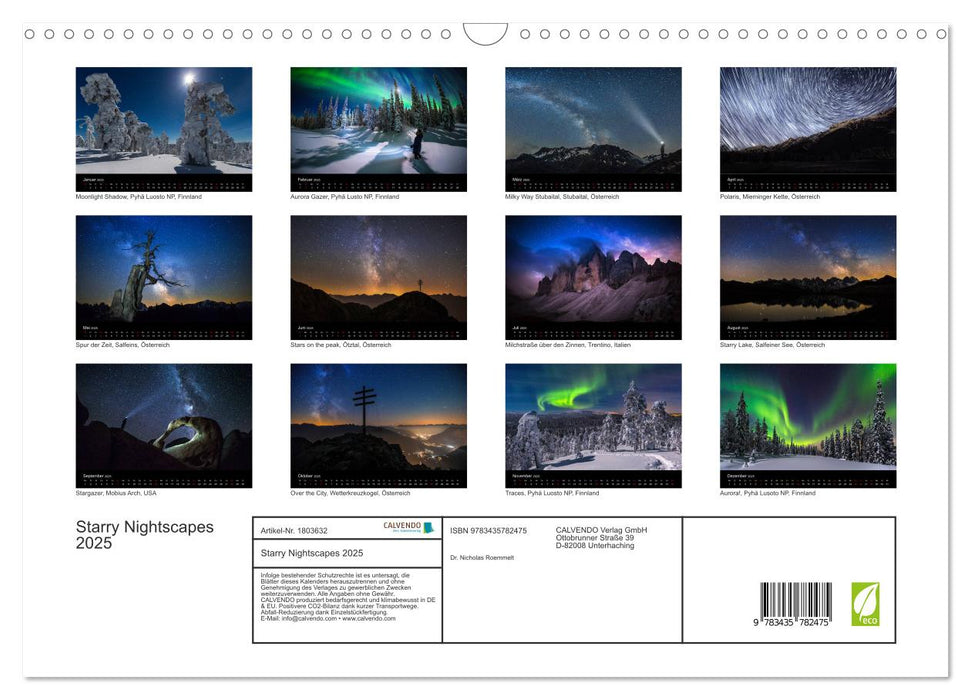 Starry Nightscapes 2025 (CALVENDO Wandkalender 2025)