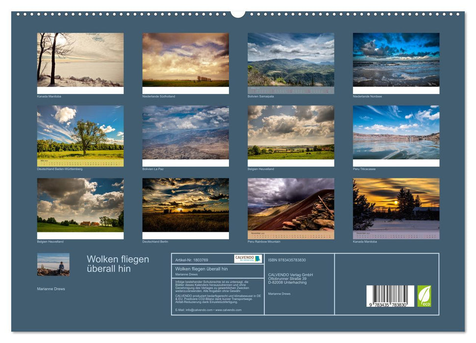 Wolken fliegen überall hin (CALVENDO Premium Wandkalender 2025)