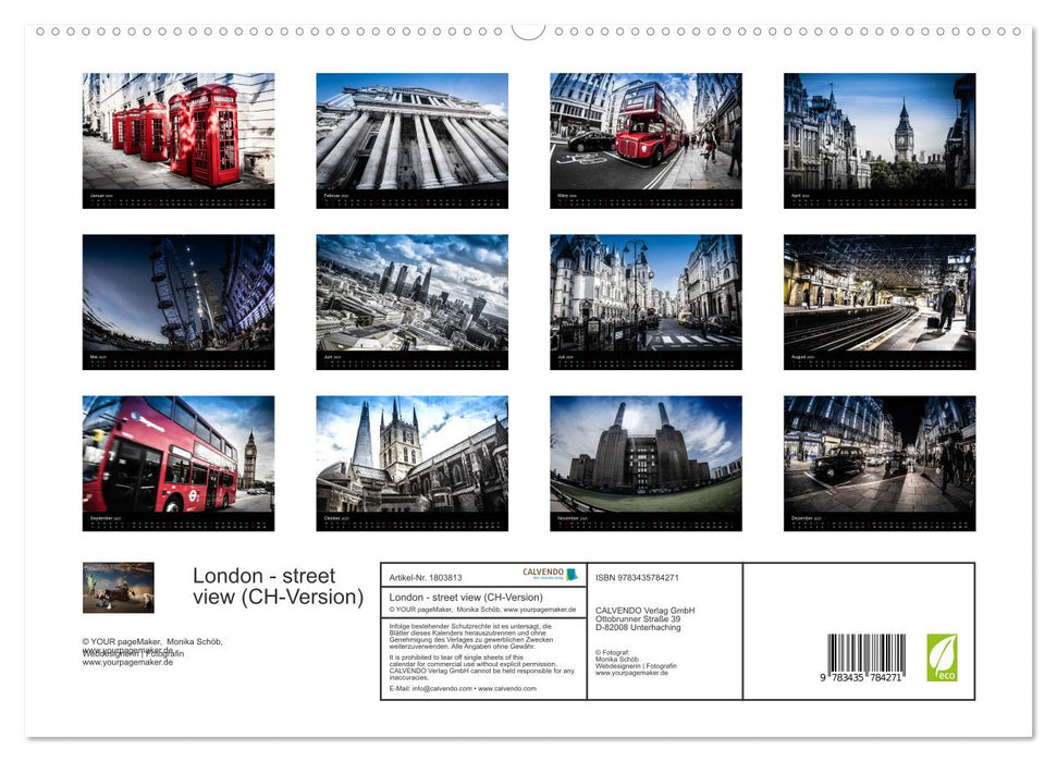 London - street view (CH-Version) (CALVENDO Premium Wandkalender 2025)