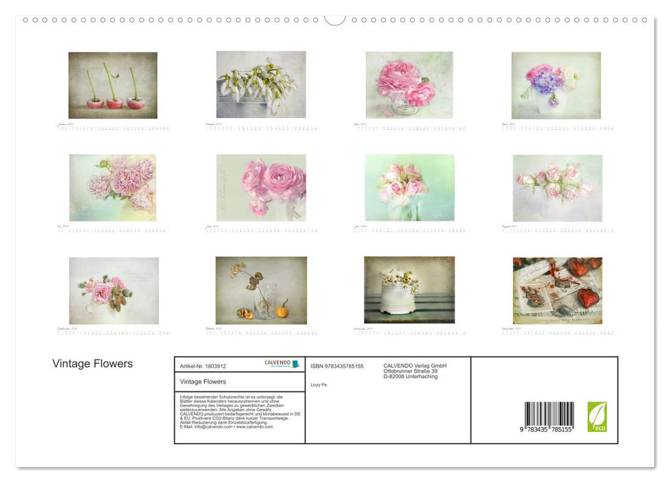 Vintage Flowers (CALVENDO Premium Wandkalender 2025)