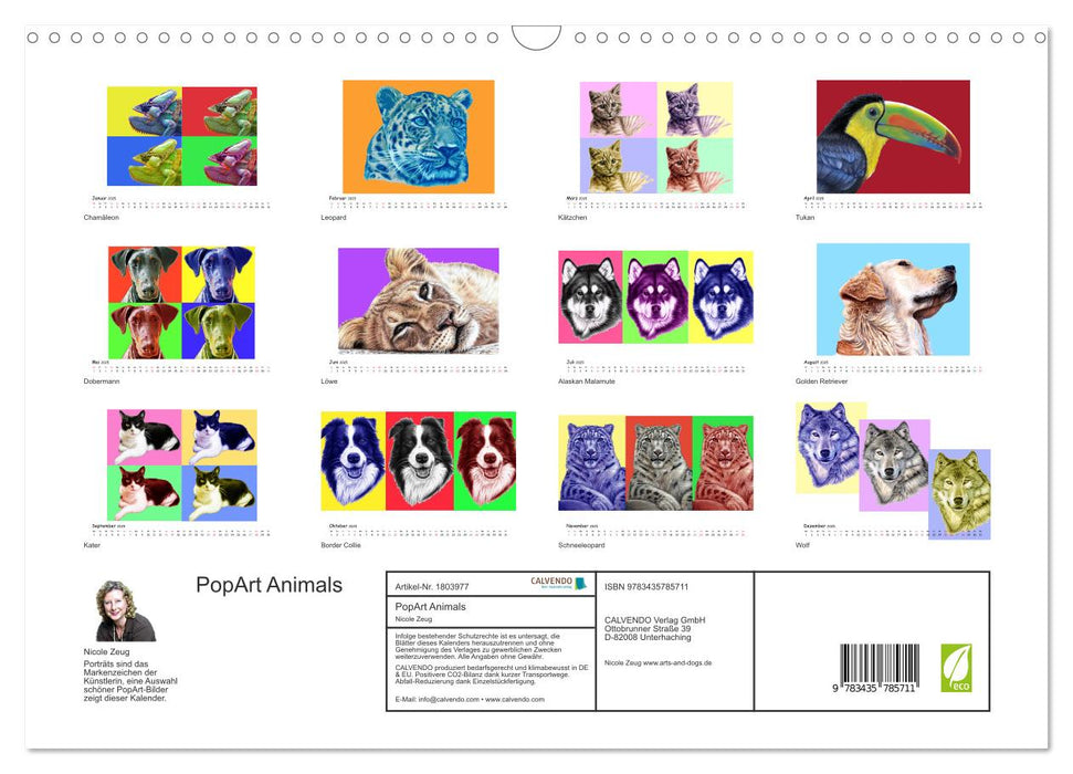 PopArt Animals (CALVENDO Wandkalender 2025)