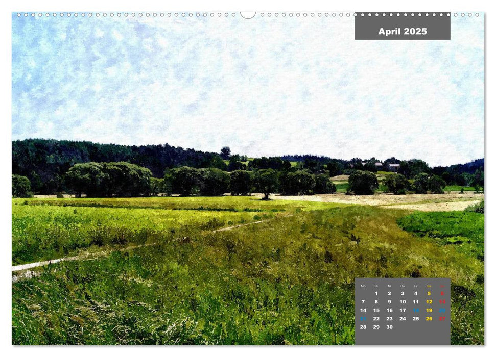 Heimatliches Bayern in Aquarell CH-Version (CALVENDO Premium Wandkalender 2025)