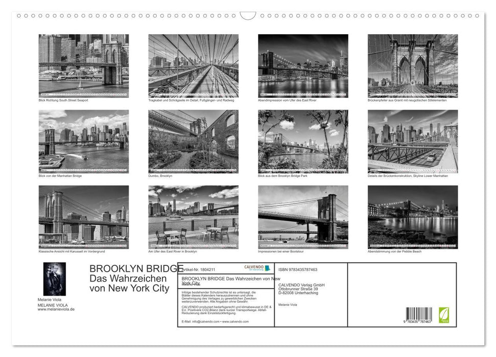 BROOKLYN BRIDGE Das Wahrzeichen von New York City (CALVENDO Wandkalender 2025)