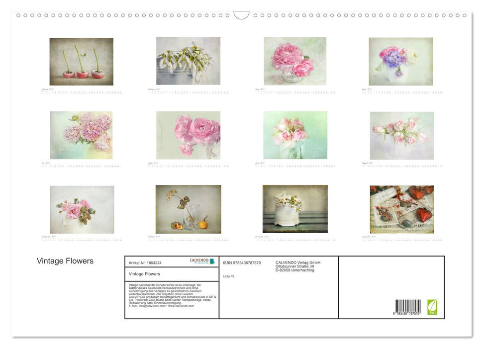 Vintage Flowers (CALVENDO Wandkalender 2025)