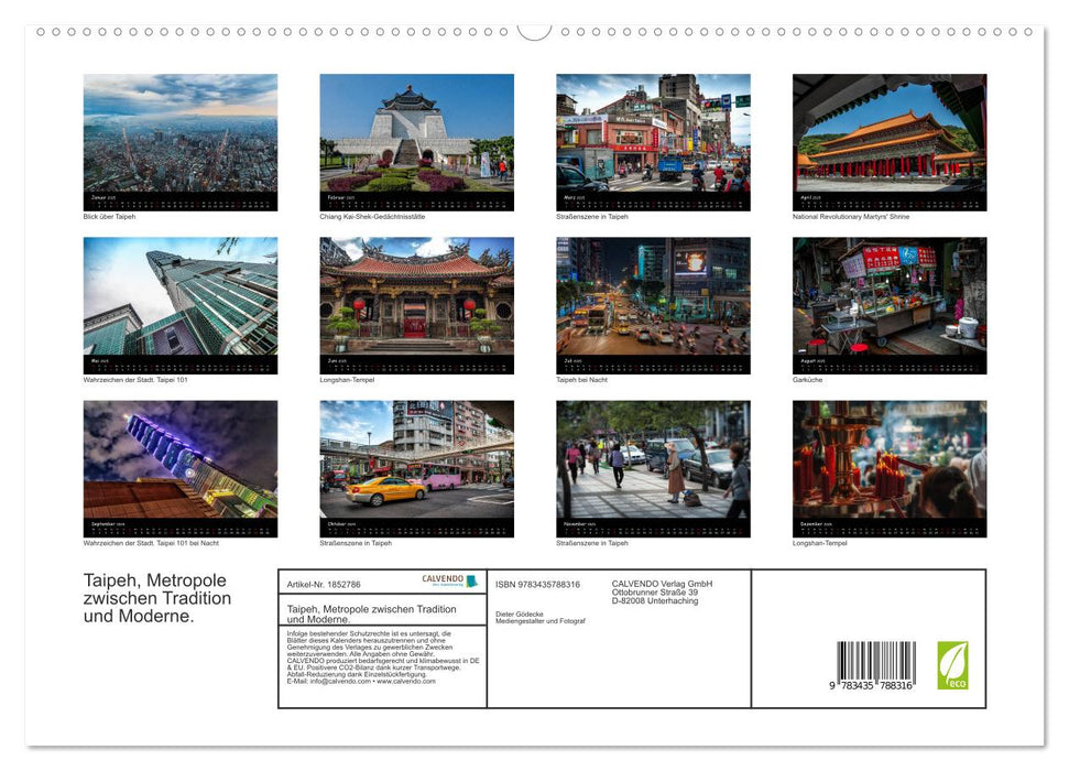 Taipeh, Metropole zwischen Tradition und Moderne. (CALVENDO Premium Wandkalender 2025)