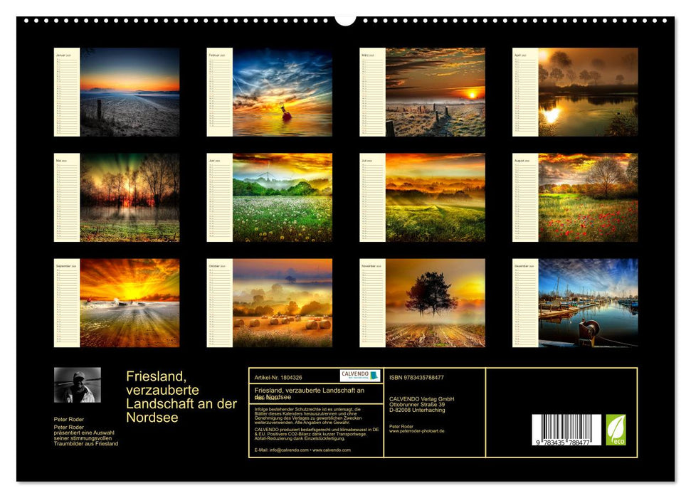 Friesland, verzauberte Landschaft an der Nordsee (CALVENDO Premium Wandkalender 2025)