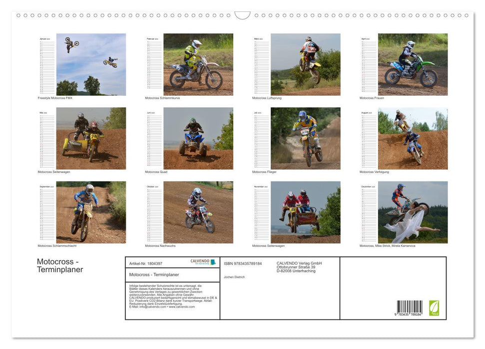 Motocross - Terminplaner (CALVENDO Wandkalender 2025)