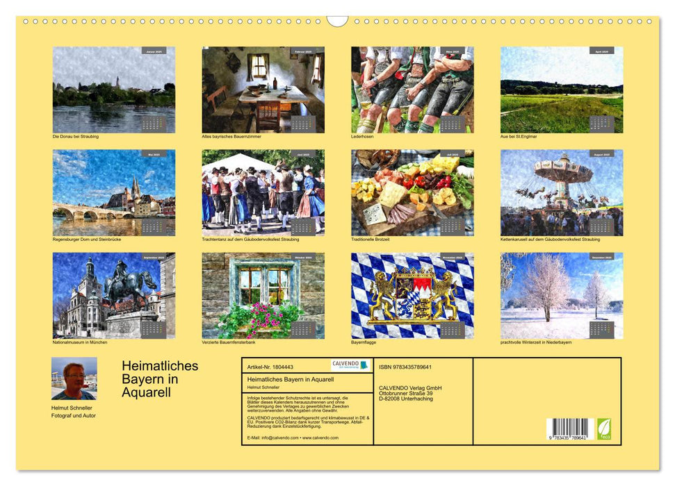 Heimatliches Bayern in Aquarell (CALVENDO Wandkalender 2025)