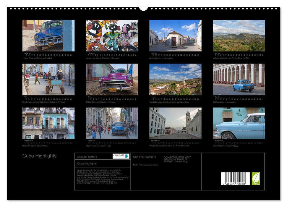 Cuba Highlights (CALVENDO Premium Wandkalender 2025)